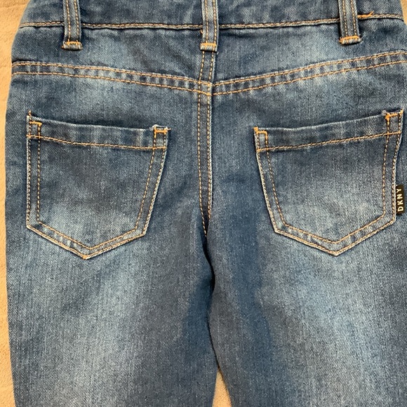 DKNY. Child’s 3T overalls. Distressed. Like new. Ripped Jean overalls. - Picture 8 of 10